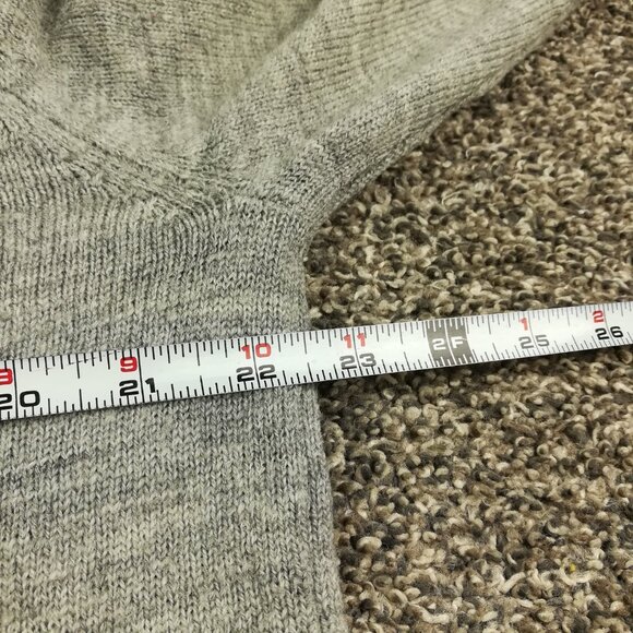 J Crew Sweater 1/4 Zip Merino Wool Gray Suede Elbow Patch Mens Large Slim Fit - Picture 8 of 11